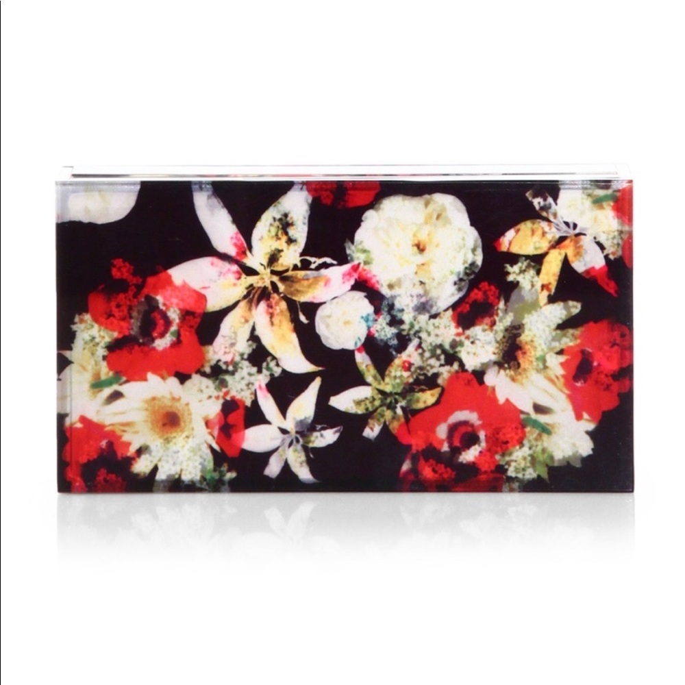 Alice + Olivia Printed Floral Lucite Clutch purse
